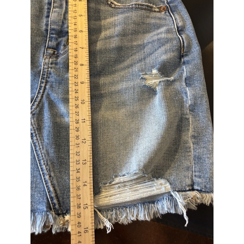 American Eagle Womens 4 Curvy Hi-Rise Mini Super Stretch Blue Jean Skirt‎ Y2K - Picture 9 of 9